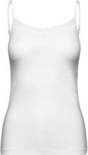 Basic Lace Caraco T-shirts & Tops Sleeveless Hvit Femilet*Betinget Tilbud