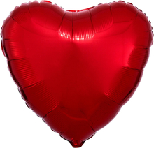 Folieballong Hjärta Metallic Röd