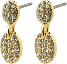 Beat Recycled Crystal Earrings Gold-Plated Ørestickere Smykker Gold Pilgrim