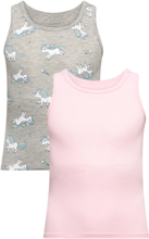 Nmftank Top 2P Grey Melange Unicorn Noos Tops T-shirts Sleeveless Multi/patterned Name It