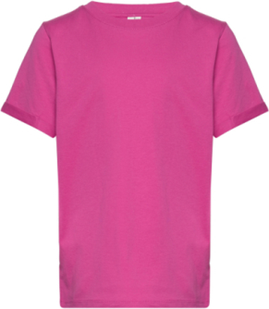 Lpria Ss Fold Up Solid Tee Tw Bc T-shirts Short-sleeved Rosa Little Pieces*Betinget Tilbud