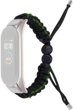 Xiaomi Mi Smart Band 6 / 5 nylon drawstring watch strap - Black / Green