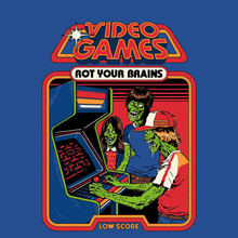 Video Games Rot Your Brains Men's T-Shirt - Blue - XS - Blue