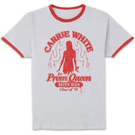 Carrie Carrie White For Prom Queen Unisex Ringer T-Shirt - White/Red - XL - White/Red