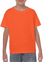 Set van 2x stuks oranje kinder t-shirts 150 grams 100% katoen, maat: 122-128 (S)