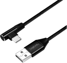 LogiLink CU0137, 0,3 m, USB A, USB C, USB 2.0, 480 Mbit/s, Sort