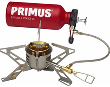 Primus OmniFuel II med bränsleflaska och påse