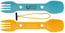 UCO Utility Spork 2Pk With Cord Gold / Sky Blue