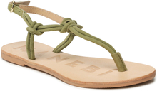 Sandaler Manebi Suede Leather Sandals V 2.0 Y0 Kaki Green Knot Thongs