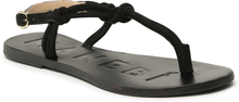 Sandaler Manebi Suede Leather Sandals V 2.2 Y0 Black Knot Thongs