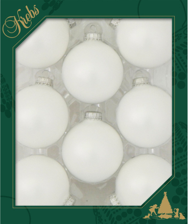 8x Satijn witte glazen kerstballen mat 7 cm kerstboomversiering