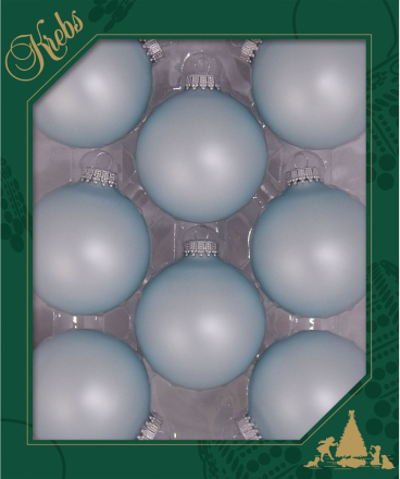 8x Misty aqua blauwe velvet glazen kerstballen mat 7 cm kerstboomversiering