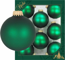 8x Velvet groene glazen kerstballen mat 7 cm kerstboomversiering