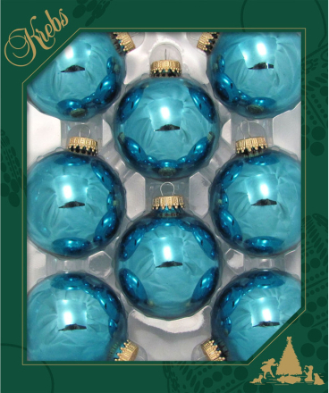 Kerstballen - 8x st - turquoise blauw - 7 cm - glas - kerstversiering