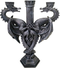 Dragons Altar - Trearmet Lysestake med Drager 29 cm
