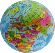 1x Anti-stress balletje planeet aarde/wereldbol/globe 7 cm