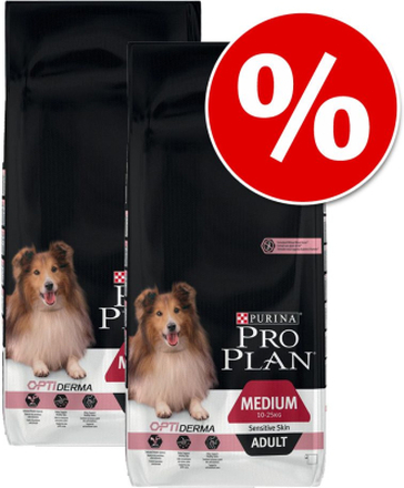 Sparpaket: 2 x Grossgebinde Pro Plan Hundefutter - Medium/Large Adult 7+ Sensitive Skin OPTIDERMA (2 x 14 kg)