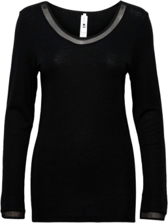 Juliana Wool Long Sleeve T-Shirt T-shirts & Tops Long-sleeved Svart Femilet*Betinget Tilbud