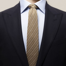 Eton Beige stickad slips med ränder