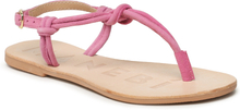 Sandaler Manebi Suede Leather Sandals V 1.8 Y0 Bold Pink Knot Thongs