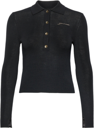 Mini Ribbed Merino Knit Designers T-shirts & Tops Polos Black Ganni