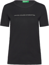 Short Sleeves T-Shirt T-shirts & Tops Short-sleeved Svart United Colors Of Benetton*Betinget Tilbud