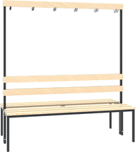 Garderobebank 150 cm breed - Dubbelzijdig met houten zitlatten