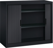 Roldeurkast zwart - H.105 x B.120 cm - Inclusief 2 legborden