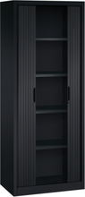 Roldeurkast zwart - H.195 x B.80 cm - Inclusief 4 legborden