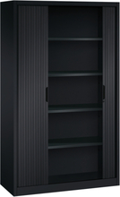 Roldeurkast zwart - H.195 x B.120 cm - Inclusief 4 legborden