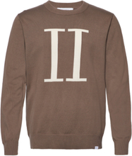 "Encore Cotton Intarsia Knit Tops Sweatshirts & Hoodies Sweatshirts Brown Les Deux"