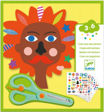 Hairdresser Toys Creativity Drawing & Crafts Craft Stickers Multi/mønstret Djeco*Betinget Tilbud
