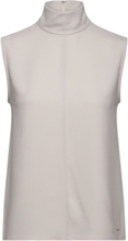 Structure Twll Ns Mock Neck Top Designers T-shirts & Tops Sleeveless Grey Calvin Klein