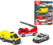 Dickie Toys Norwegian Emergency Vehicles, 3 Pieces Set Toys Toy Cars & Vehicles Toy Cars Ambulances Multi/patterned Dickie Toys