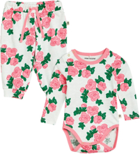 Roses Aop Baby Set Sets Sets With Body Pink Mini Rodini