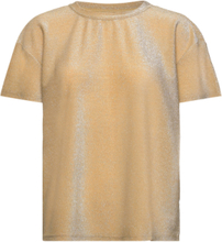 Shimmer Tee In Lurex Jersey Tops T-shirts & Tops Short-sleeved Gold Coster Copenhagen