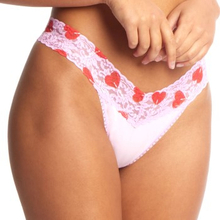 Hanky Panky Trusser Cotton Original Rise Thong Rosa/Rød bomuld One Size Dame