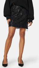 VILA Vistara Sequin Mini Skirt Black M