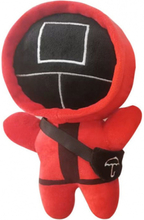 Non-Branded Game knuffel vierkant 21 cm pluche rood/zwart