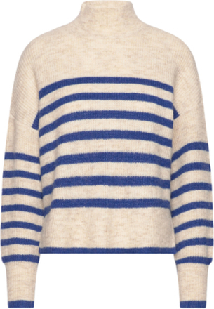 Onlfridi Life Ls Stripe High Neck Knt Tops Knitwear Turtleneck Beige ONLY