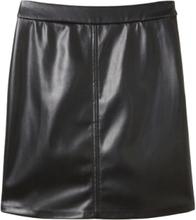 Skirt Fake Leather Kort Nederdel Black Tom Tailor