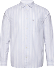 Tjm Reg Oxford Stripe Shirt Tops Shirts Casual Blue Tommy Jeans