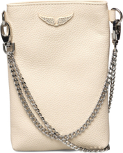 Rock Ph Pouch Grained Leath Bags Crossbody Bags Creme Zadig & Voltaire*Betinget Tilbud