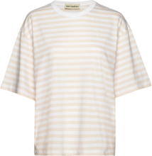 Hiirenkorva Tasaraita Light T-shirts & Tops Short-sleeved Creme Marimekko*Betinget Tilbud