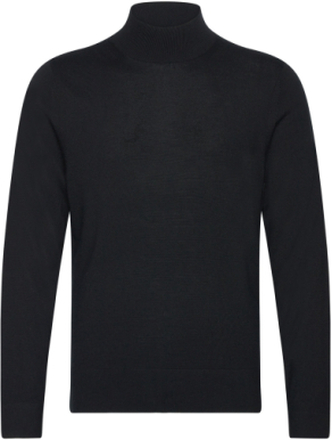 Merino Mock Neck Sweater Tops Knitwear Turtlenecks Black Calvin Klein