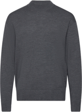 "Merino Mini Mock Neck Sweater Tops Knitwear Round Necks Grey Calvin Klein"