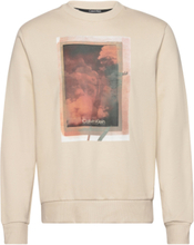 Photo Print Sweatshirt Tops Sweatshirts & Hoodies Sweatshirts Beige Calvin Klein
