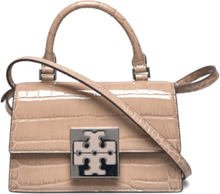 Bon Bon Croc Embossed Mini Top-Handle Bag Designers Small Shoulder Bags-crossbody Bags Beige Tory Burch
