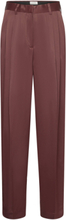 Shiny Wide Suit Pant Trousers Suitpants Brun House Of Dagmar*Betinget Tilbud
