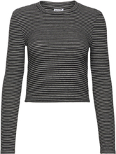 "Nmposy L/S O-Neck Top Noos Tops Crop Tops Long-sleeved Crop Tops Black NOISY MAY"